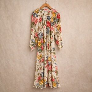 ZARA Button Front Midi Dress Lightweight Cotton Everyday Summer Casual Dress